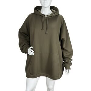 SKIMS Lounge Fleece Hoodie Oversized 5X Army Green NEW with Tags